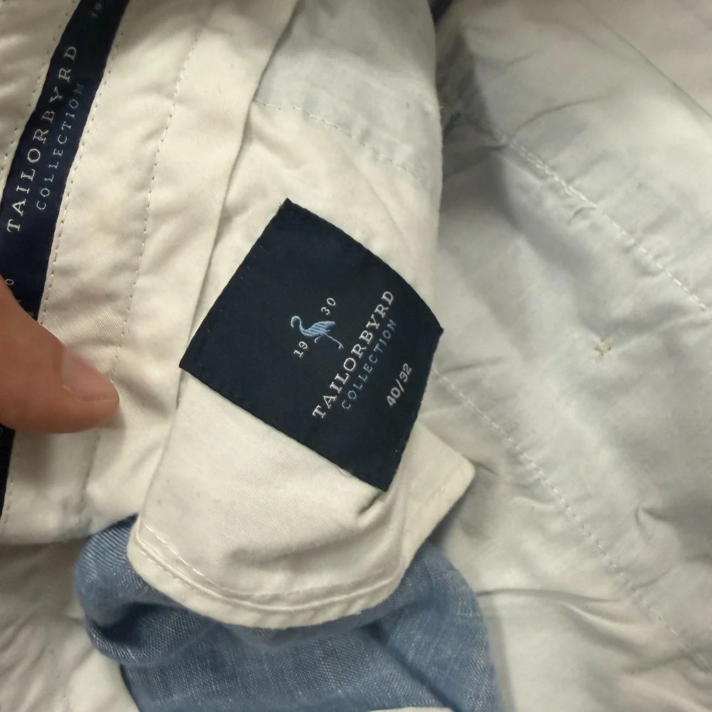 Tailorbyrd 100% Linen Pants Mens 40x32 Blue Relaxed Lightweight Light Blue